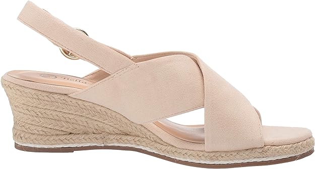 Bella Vita Women's Espadrille Wedge Sandal Color Cream Suede Size 9M