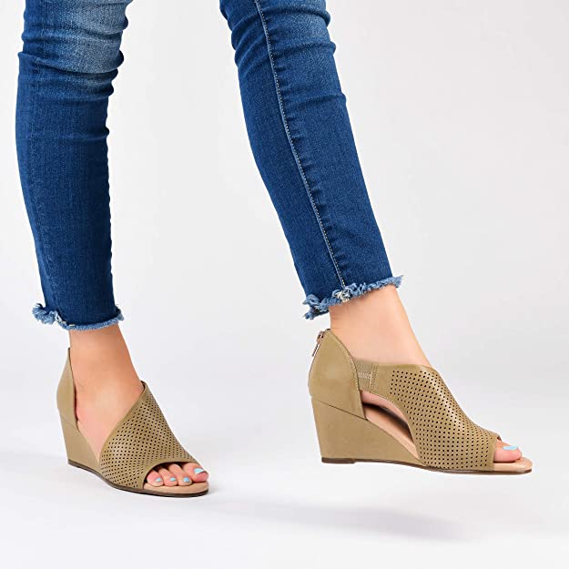 Journee Collection Women's Aretha Wedge Color Taupe Size 10M
