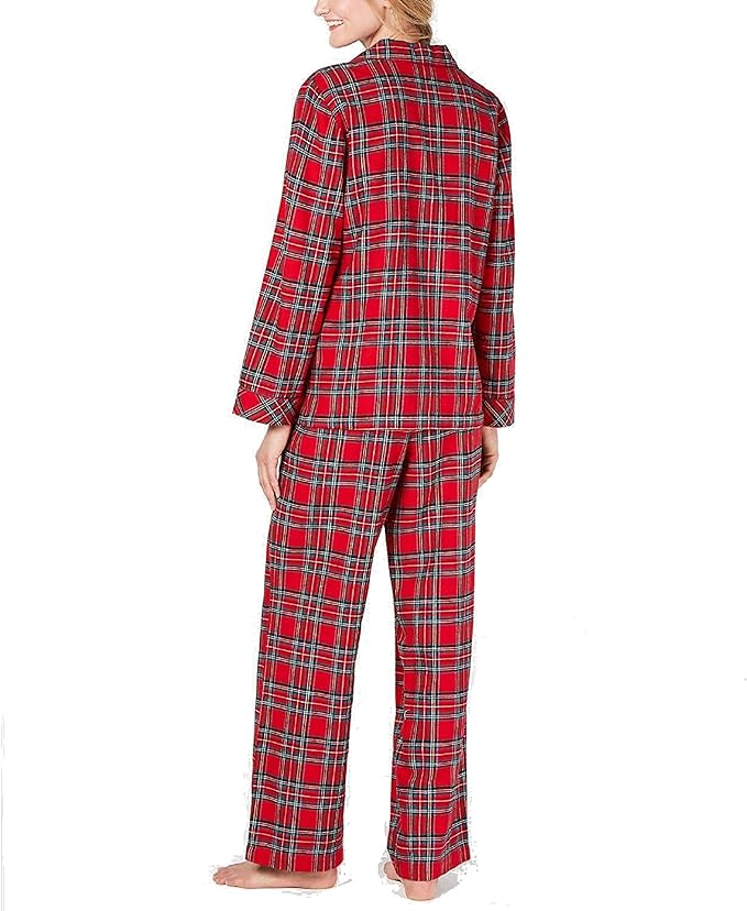 Family Pajamas Women's Cotton Plaid Pajamas Set Color Brinkley Plaid Size XS