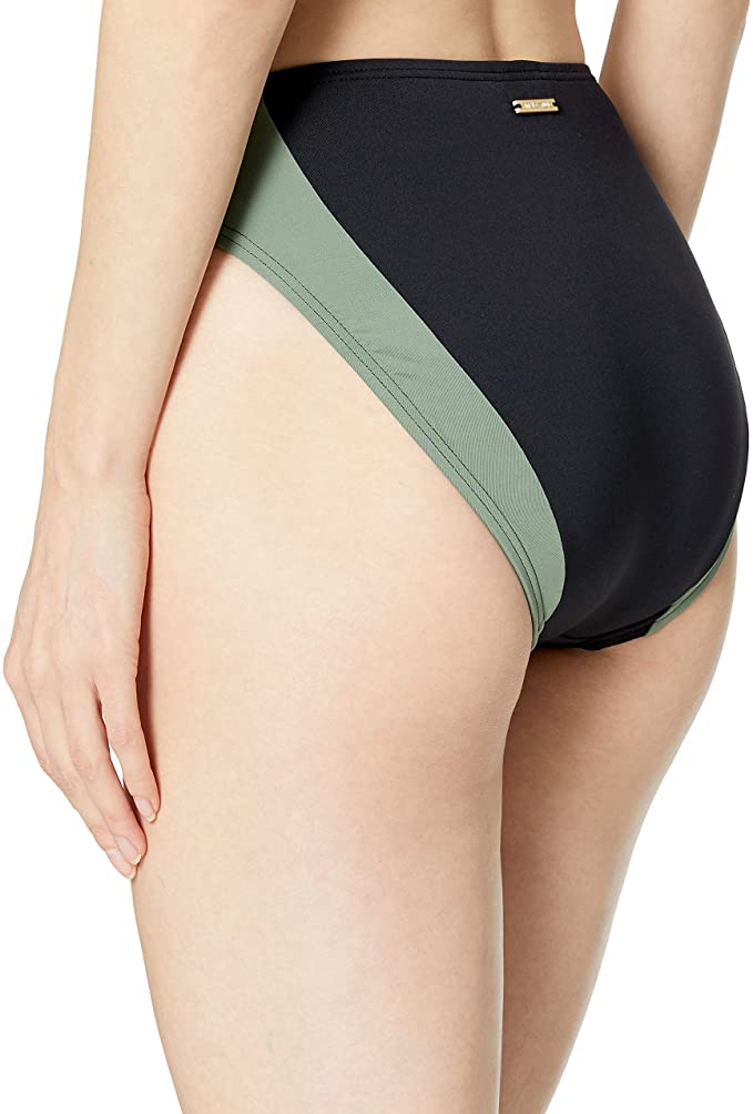 Vince Camuto Women's High Leg Bikini Bottom Swimsuit Color Sun Block Black Size XS