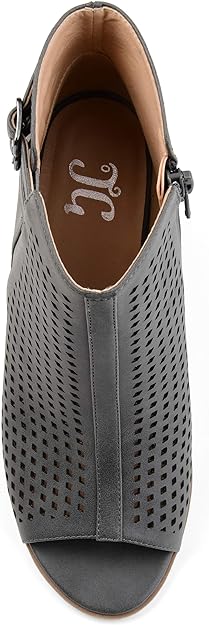 Journee Collection Women's Harlem Heeled Booties Color Gray Size 8.5M