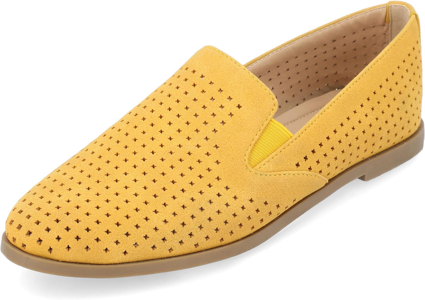 Journee Collection Women's Lucie Slip On Almond Toe Loafer Flats Color Mustard Size 7M