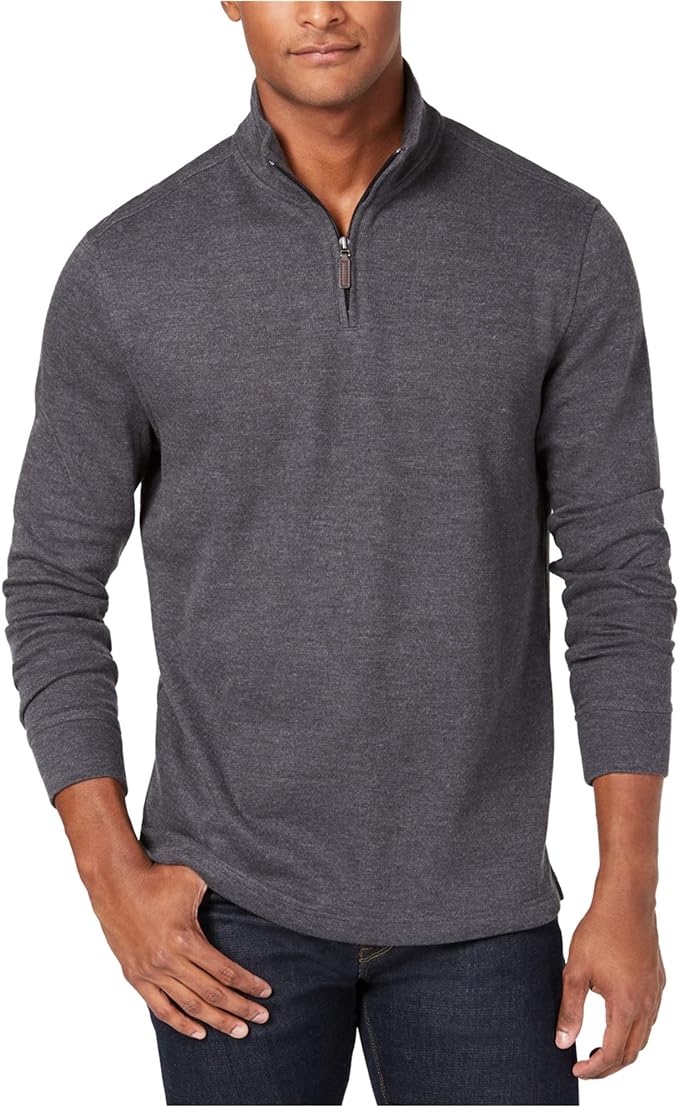 Club Room Men's Quarter-Zip Pullover Sweater Color Dark Gray Size 3XL