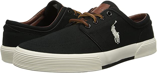 Polo Ralph Lauren Men's Faxon Logo Sneakers Color Polo Black Cream Size 8