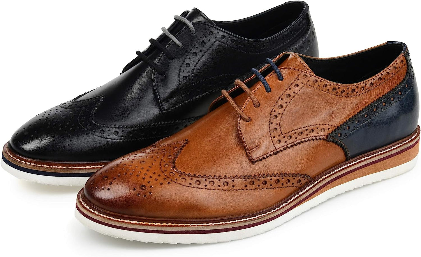 Thomas & Vine Mens Ridley Wingtip Derby Shoes Color Cognac Size 10.5M