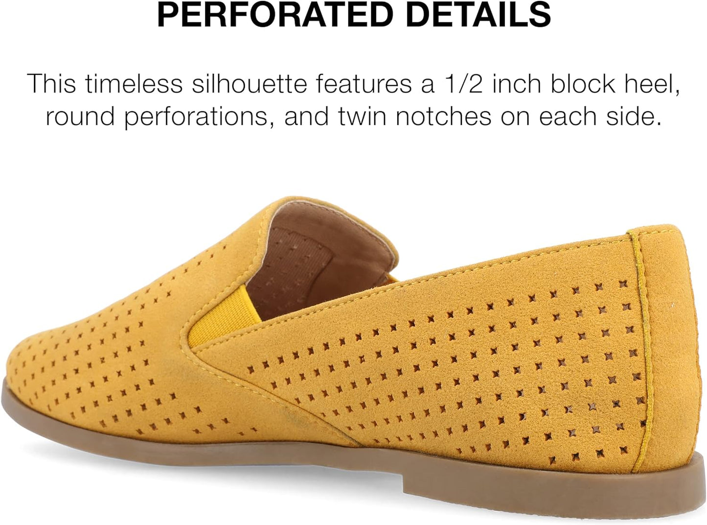 Journee Collection Women's Lucie Slip On Almond Toe Loafer Flats Color Mustard Size 7M