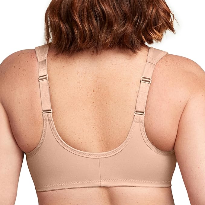 Glamorise Full Figure Wonderwire Front-Closure Underwire Bra Cafe Size 34DD
