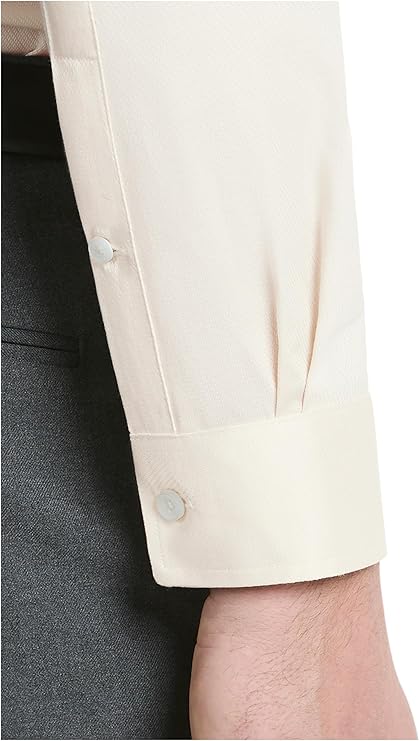 Michael Kors Men's Comfort Stretch Slim-Fit Dress Shirt Ecru Size L 16 34/35