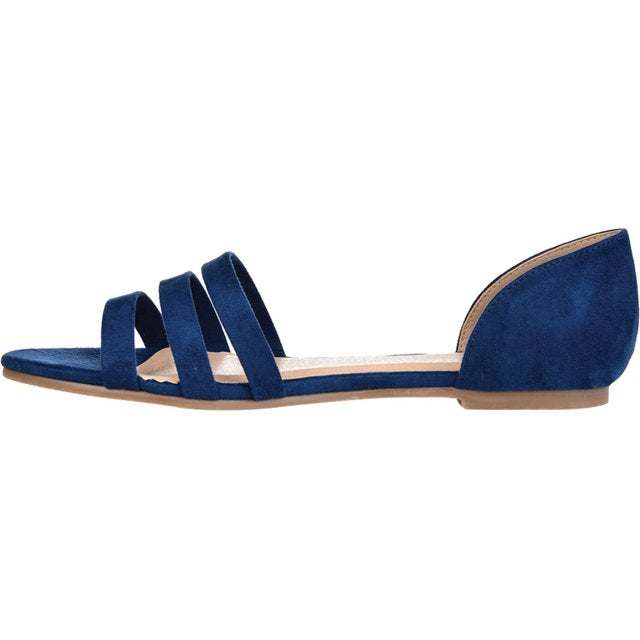 Journee Collection Women's Gildie Open-Toe Ankle Cuff Flat Color Blue Size 11M