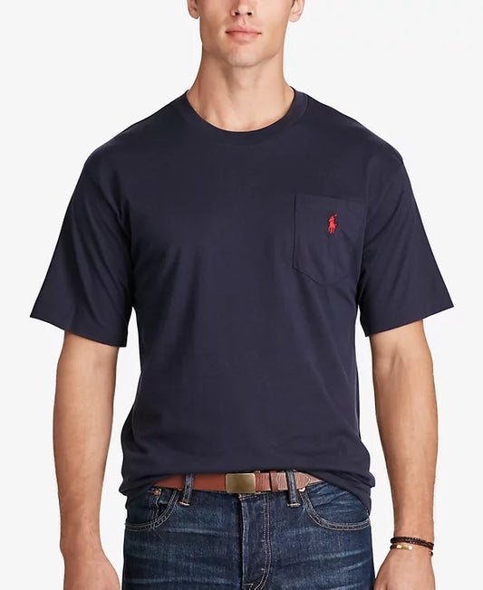 Polo Ralph Lauren Men's Big & Tall Crew-Neck Pocket T-Shirt  Ink Size XLT