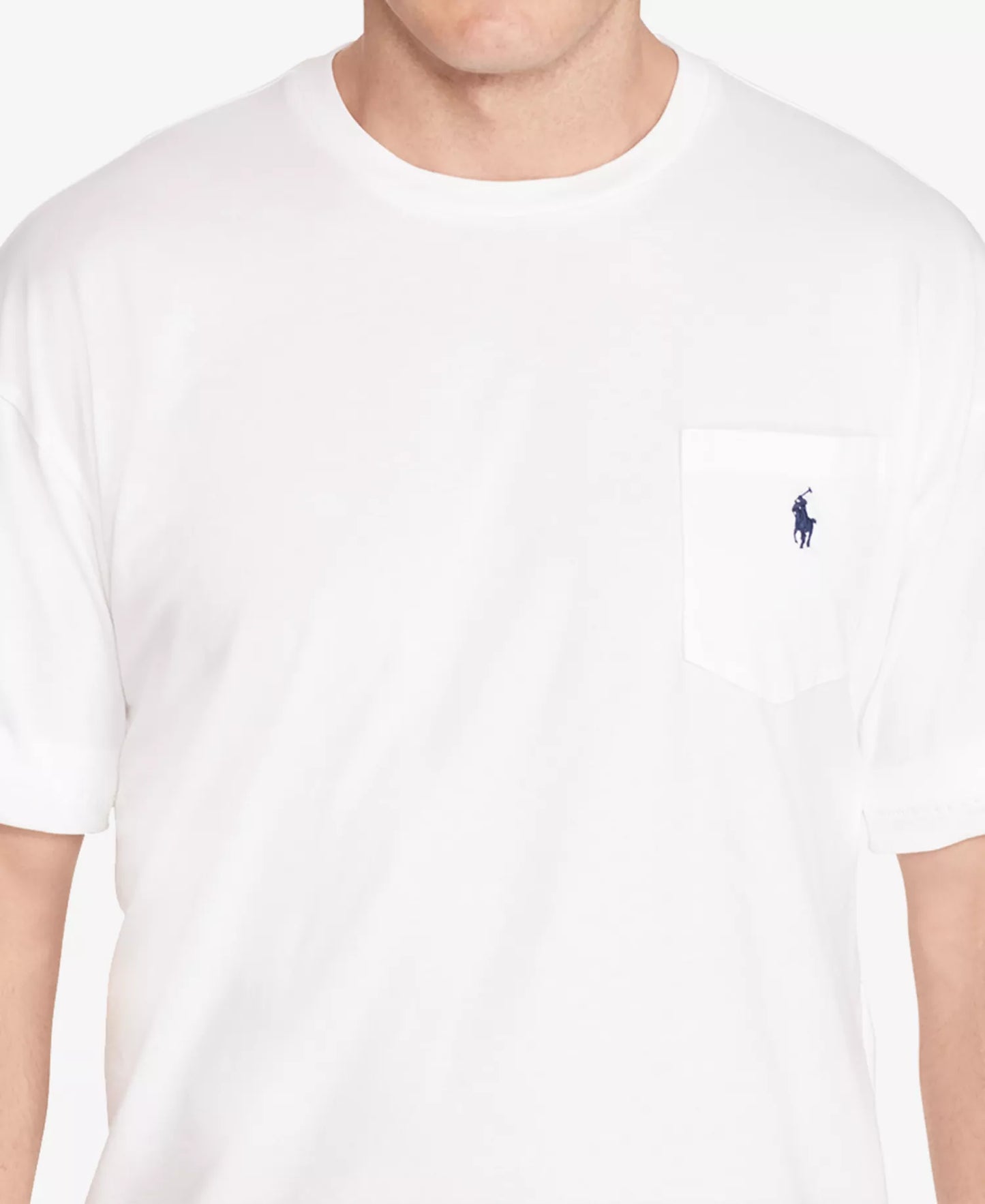 Polo Ralph Lauren Men's Big & Tall Solid Pocket Crew-Neck T-Shirt  White Size 2XB