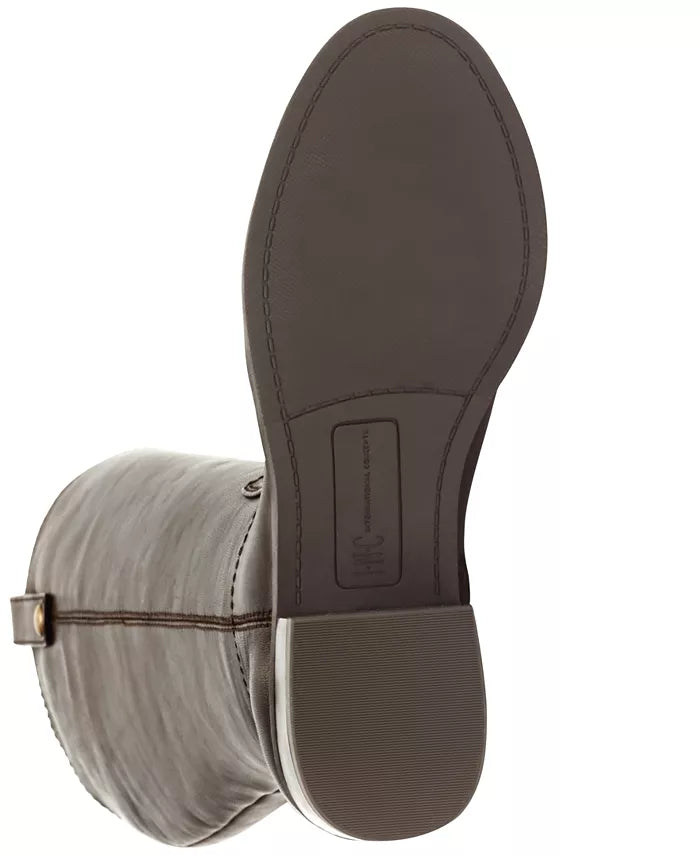 INC International Concepts Fawne Leather Closed Toe Boots Color Chocolate Size 6M