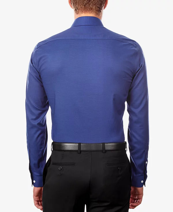 Michael Kors Men's Regular Fit Comfort Stretch Dress Shirt Navy 16.5 34/35