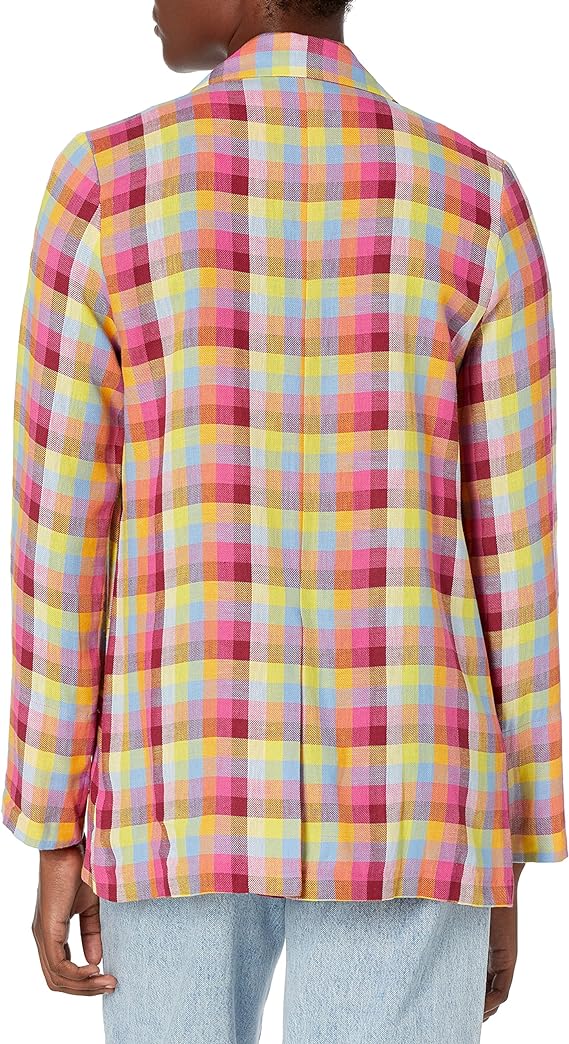 BCBGeneration Women's Open Front Plaid Blazer Multicolor Size M