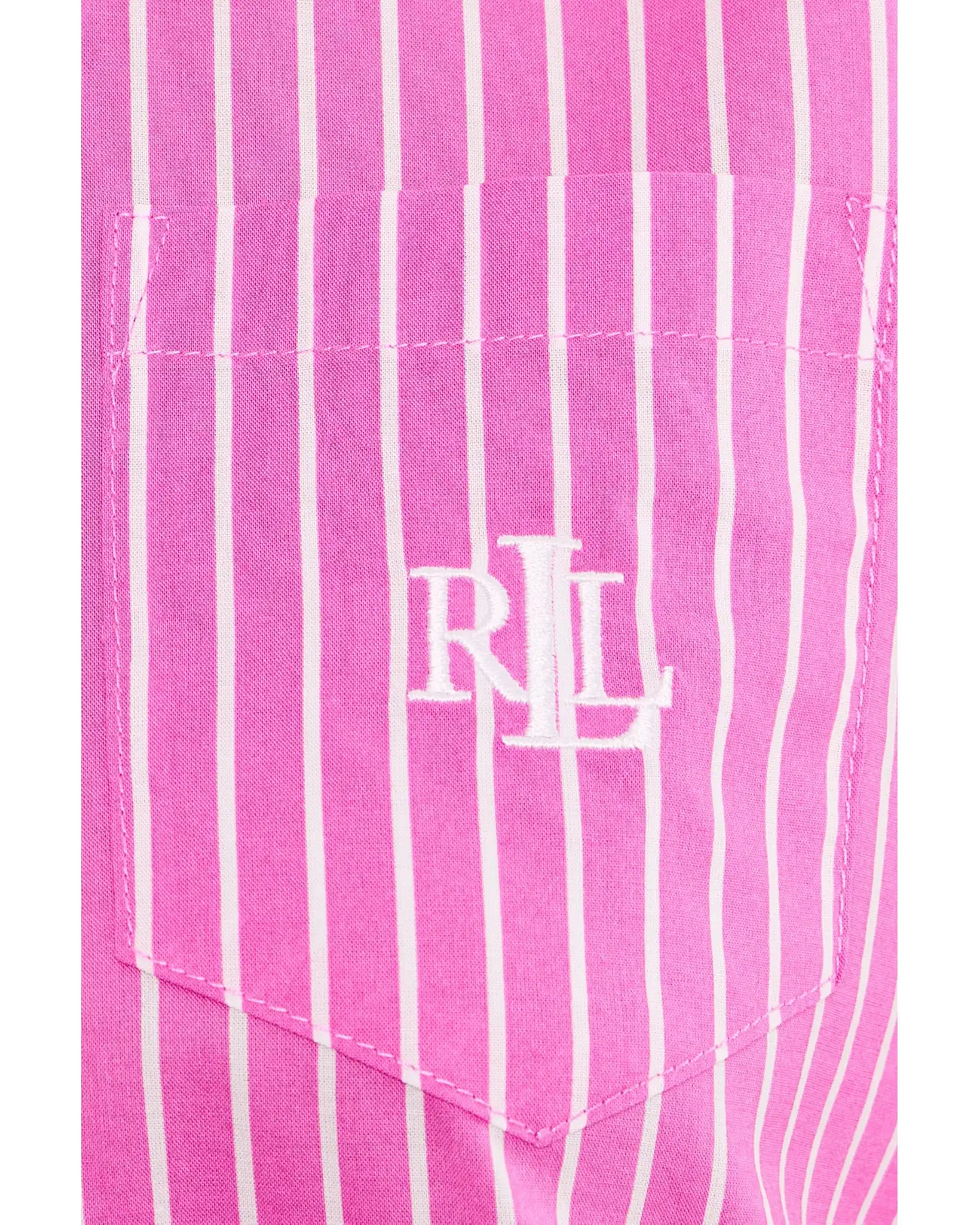 LAUREN RALPH LAUREN Women's Petite Printed Notched-Collar PJ Set Pink Stripe Size PS