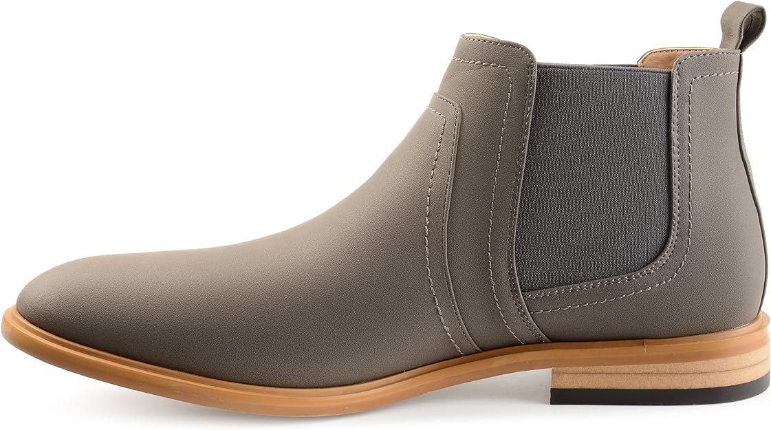 Vance Co. Men's Durant Chelsea Boot Color Gray Faux Leather Size 10M