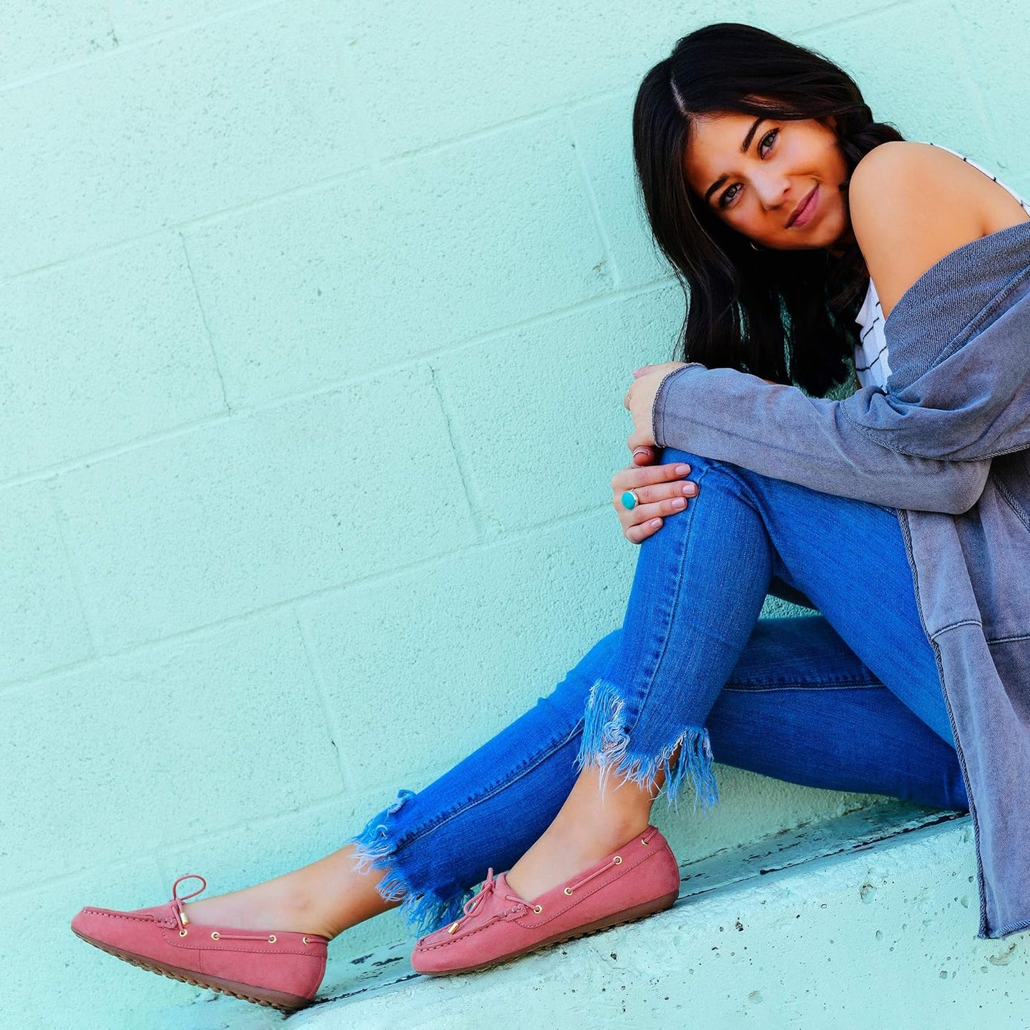 Journee Collection Women's Thatch Faux Suede Slip-on Loafers Color Navy Size 7M