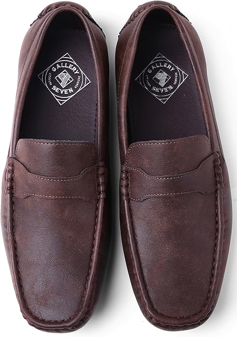 Gallery Seven Men’s Shaded Smart Penny Loafer Color Saddle Brown Size 10