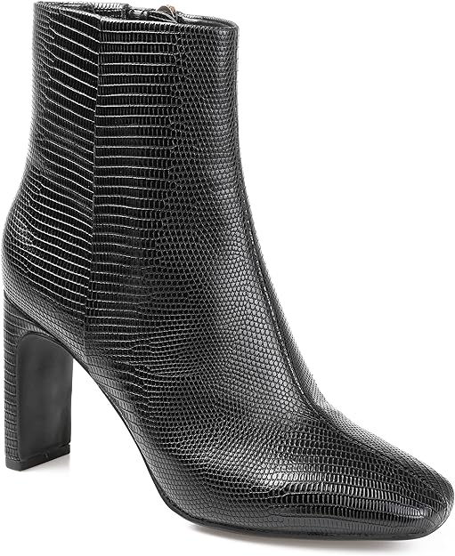 Journee Collection Women's Sarla Inside Zip Block Heel Booties Color Black Size 7.5M