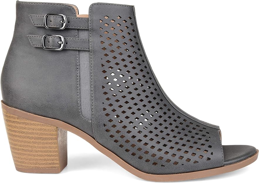 Journee Collection Women's Harlem Heeled Booties Color Gray Size 8.5M