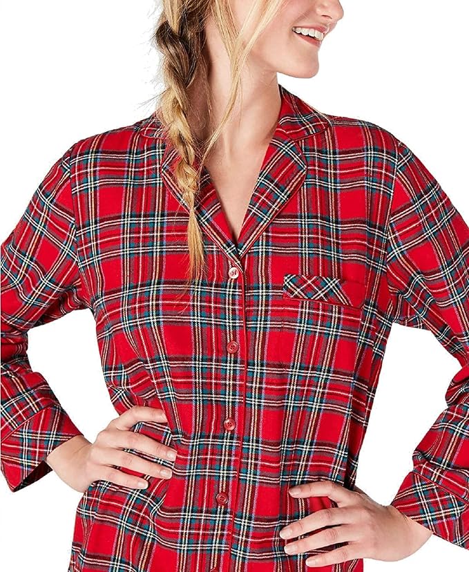 Family Pajamas Women's Cotton Plaid Pajamas Set Color Brinkley Plaid Size XS