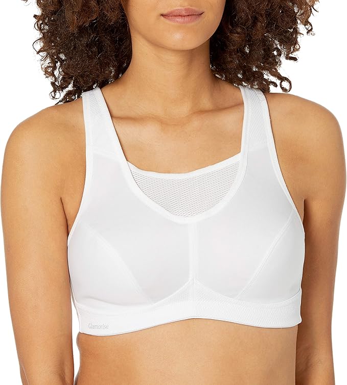 Glamorise No-bounce Camisole Sports Wirefree Bra White Size 46DD