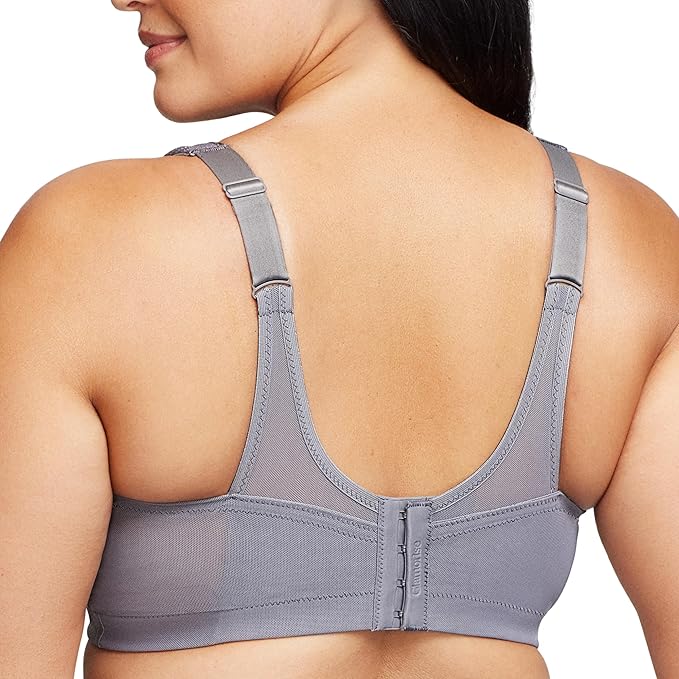 Glamorise Plus Size MagicLift Seamless Sports Wirefree Bra Charcoal Gray Size 36DD
