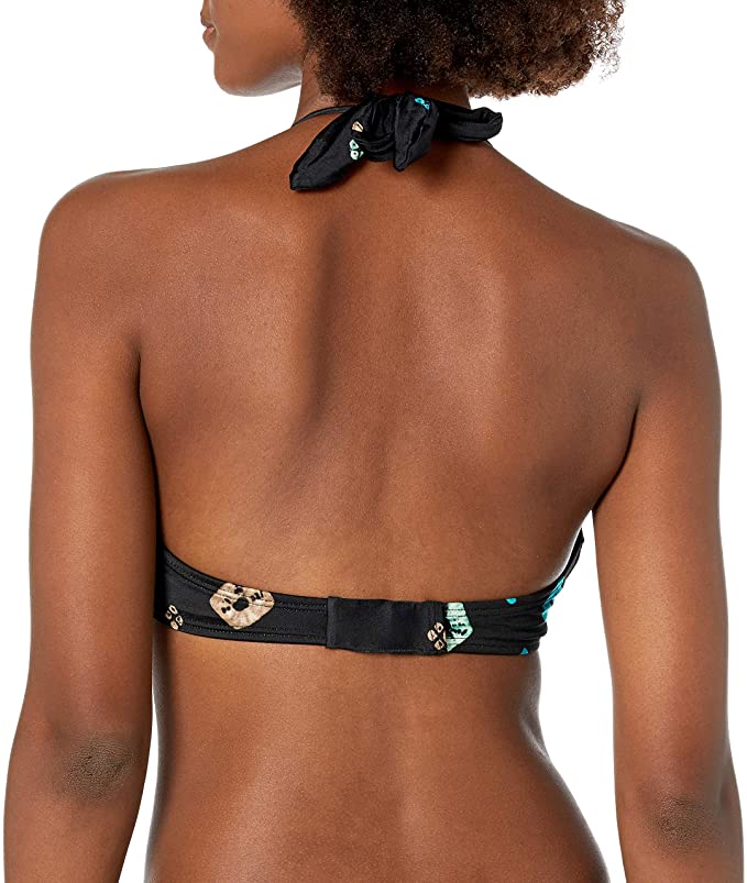 Coco Reef Contours Cameo Printed Underwire Bikini Top Color Black Composition Size 12/36C