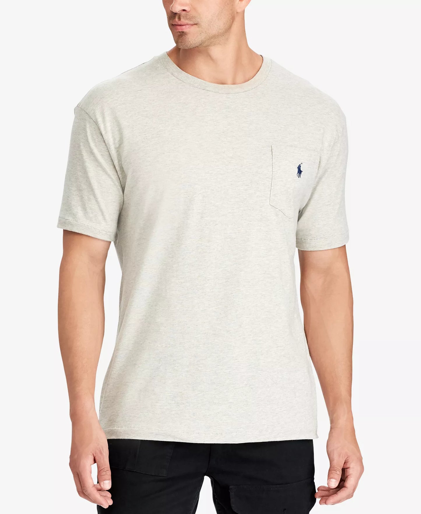 Polo Ralph Lauren Men's Big & Tall Solid Pocket Crew-Neck T-Shirt  Gray Heather Size 2XB