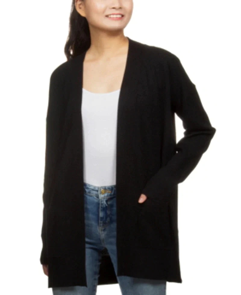 Hippie Rose Juniors Textured-Knit Cardigan Color Black Size XS