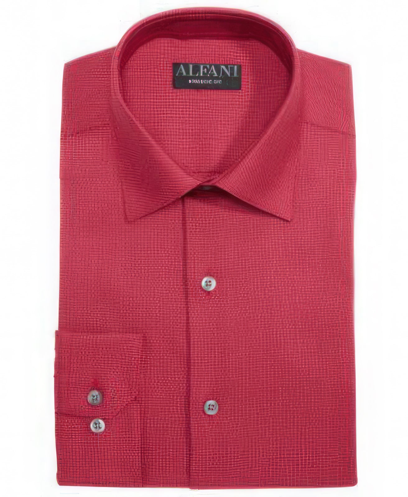 Alfani Men's Alfa Tech Fitted Performance Shirt Color Red Size 17/17.5 36/37