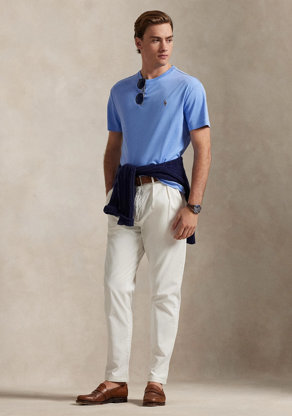 Polo Ralph Lauren Men's Custom Slim-Fit Soft Cotton T-Shirt Summer Blue Size S