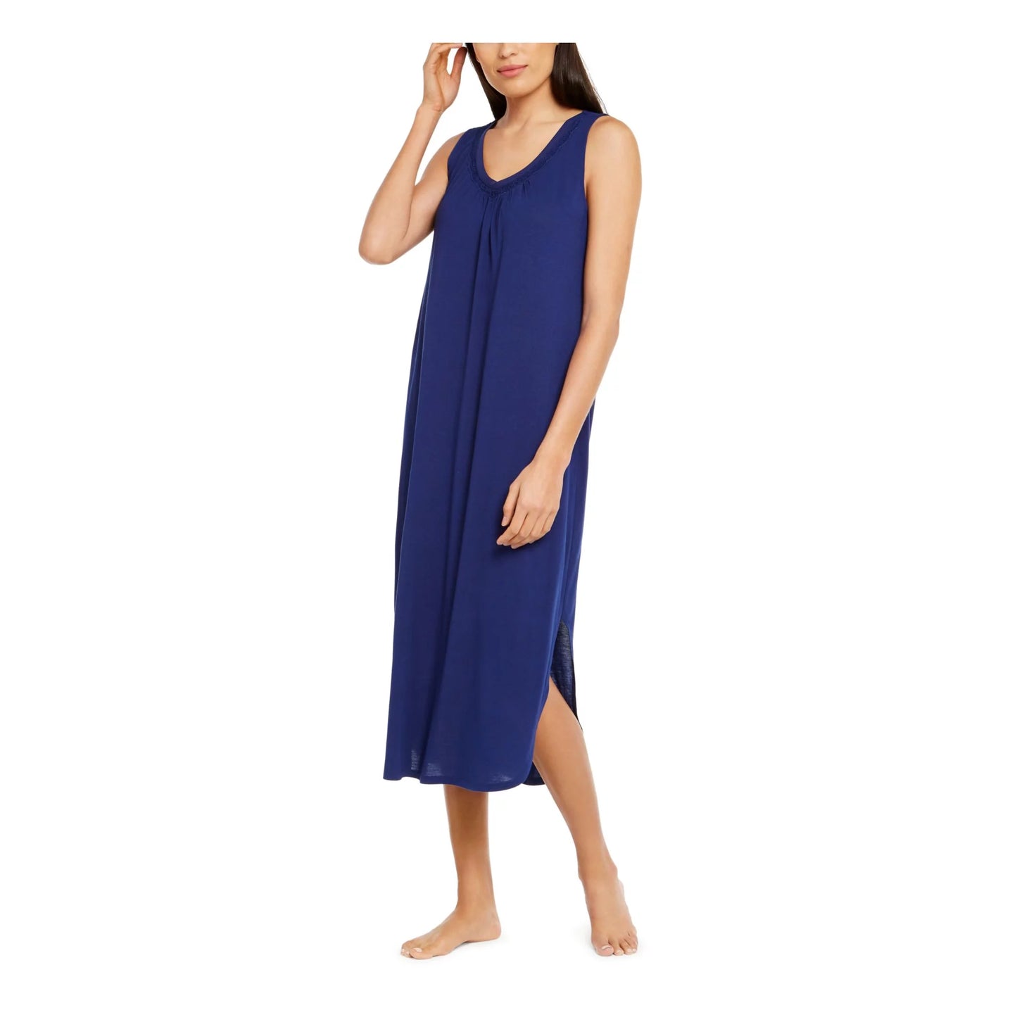 Charter Club Women's Blue Everyday Chemise Nightgown Color Navy Solid Size XS