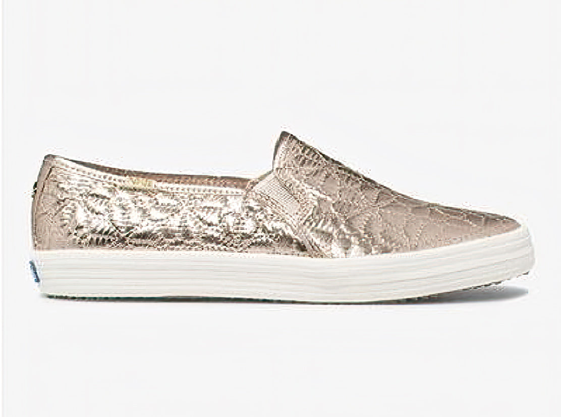 kate spade new york Women's Double Decker Quilted Nylon Loafers Color Champagne Size 9.5M