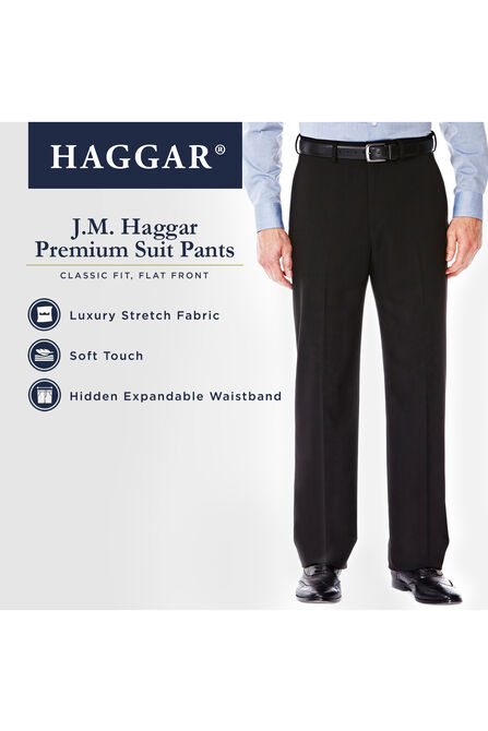 Haggar Men's Classic/Regular Fit Stretch Suit Pants Color Dark Grey W44xL29
