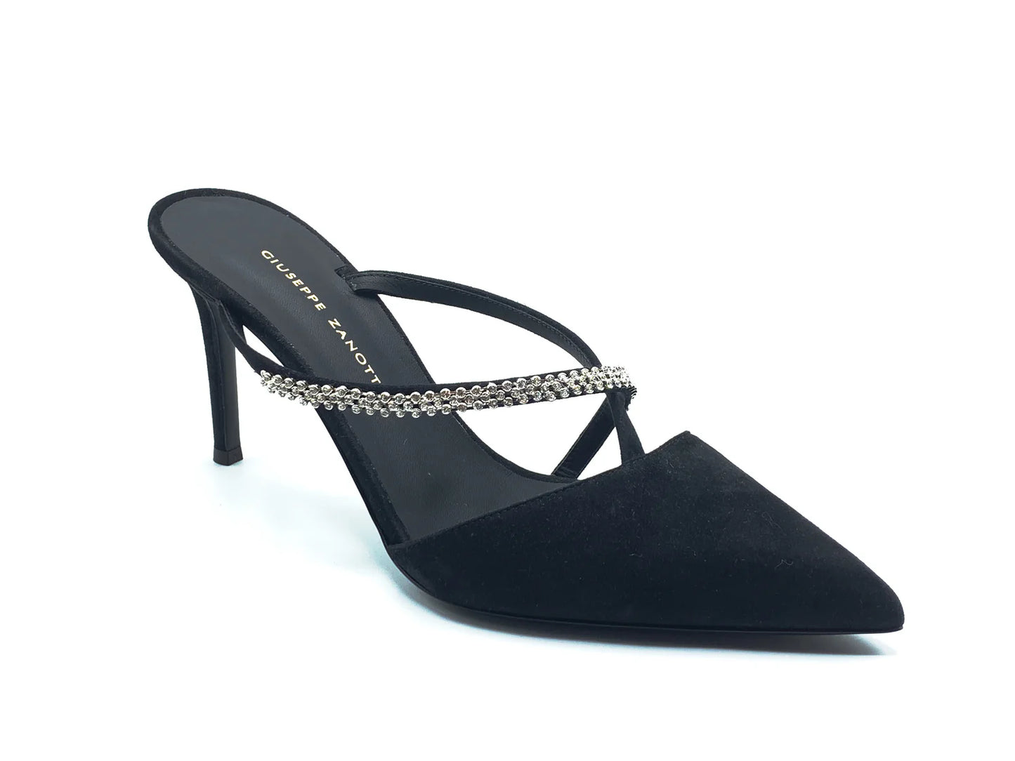 Giuseppe Zanotti Women's High Heeled Mules Color Black Suede Size 7.5/EU38