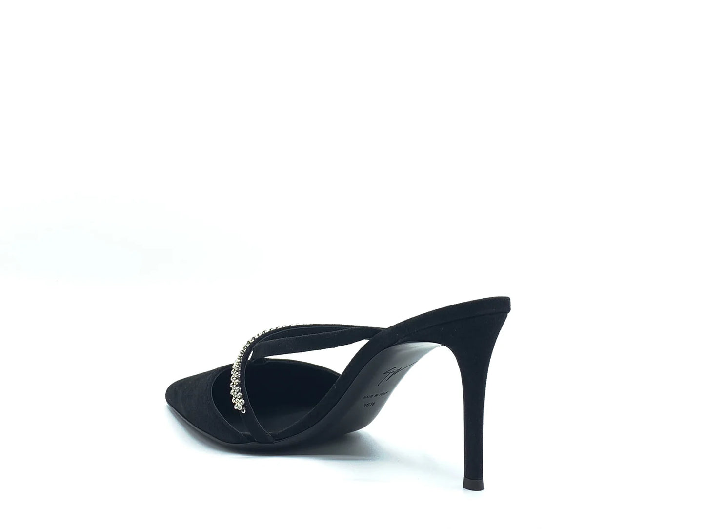 Giuseppe Zanotti Women's High Heeled Mules Color Black Suede Size 7.5/EU38