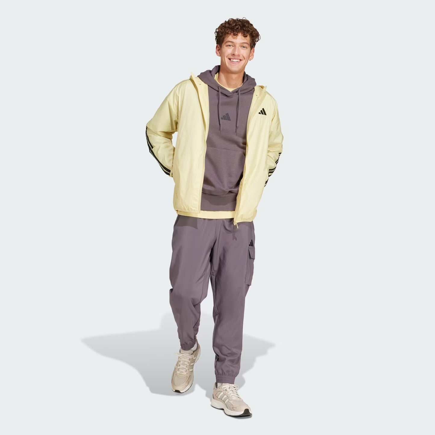 adidas Men's Regular-Fit Essentials Cargo Pants Gray Size L