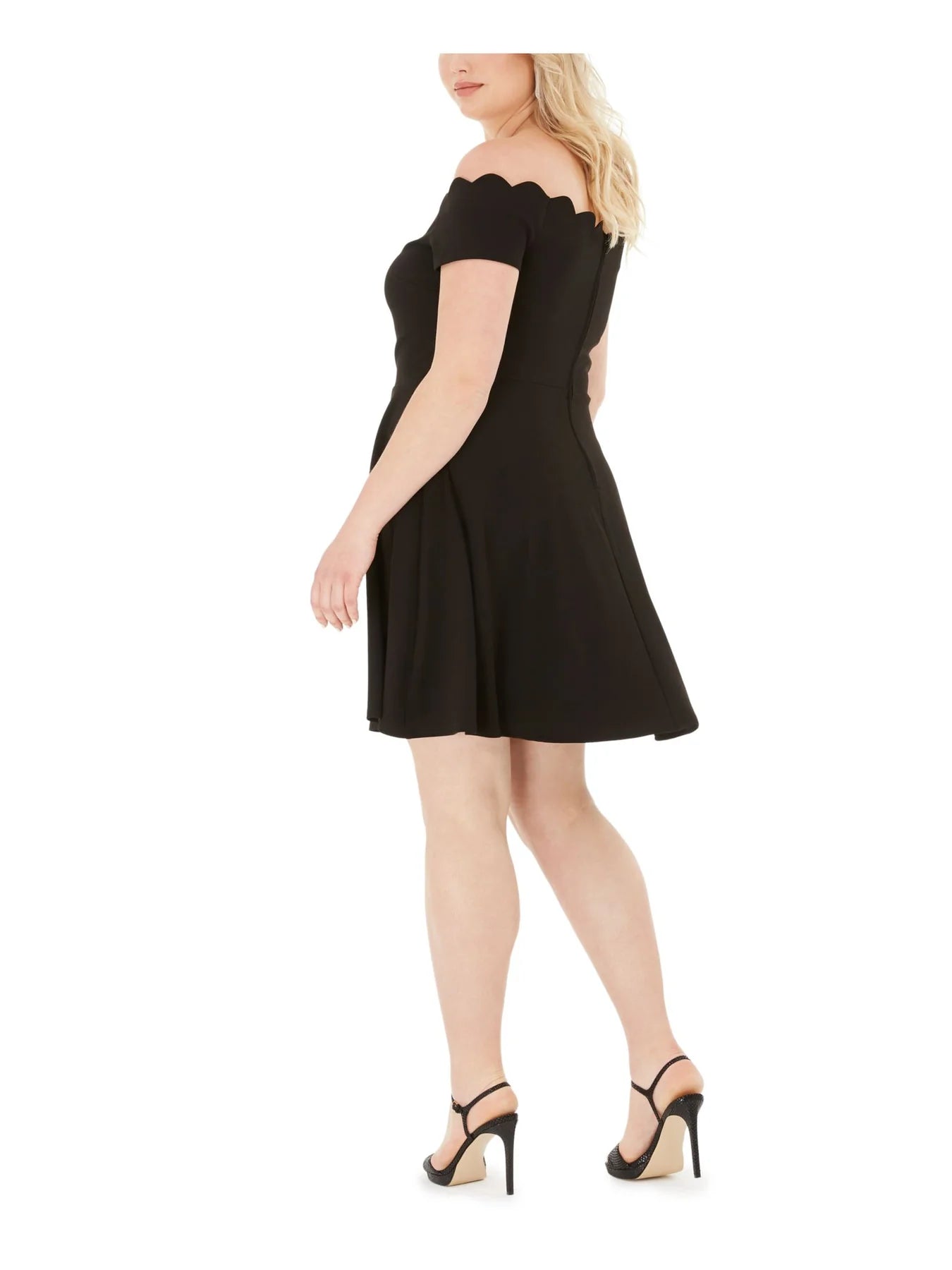 B DARLIN Women's Plus Size Off Shoulder Cocktail A-Line Dress Color Black Size 18W