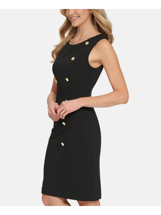DKNY Women's Sleeveless Scoop Neck Sheath Dress Color Black Size 2
