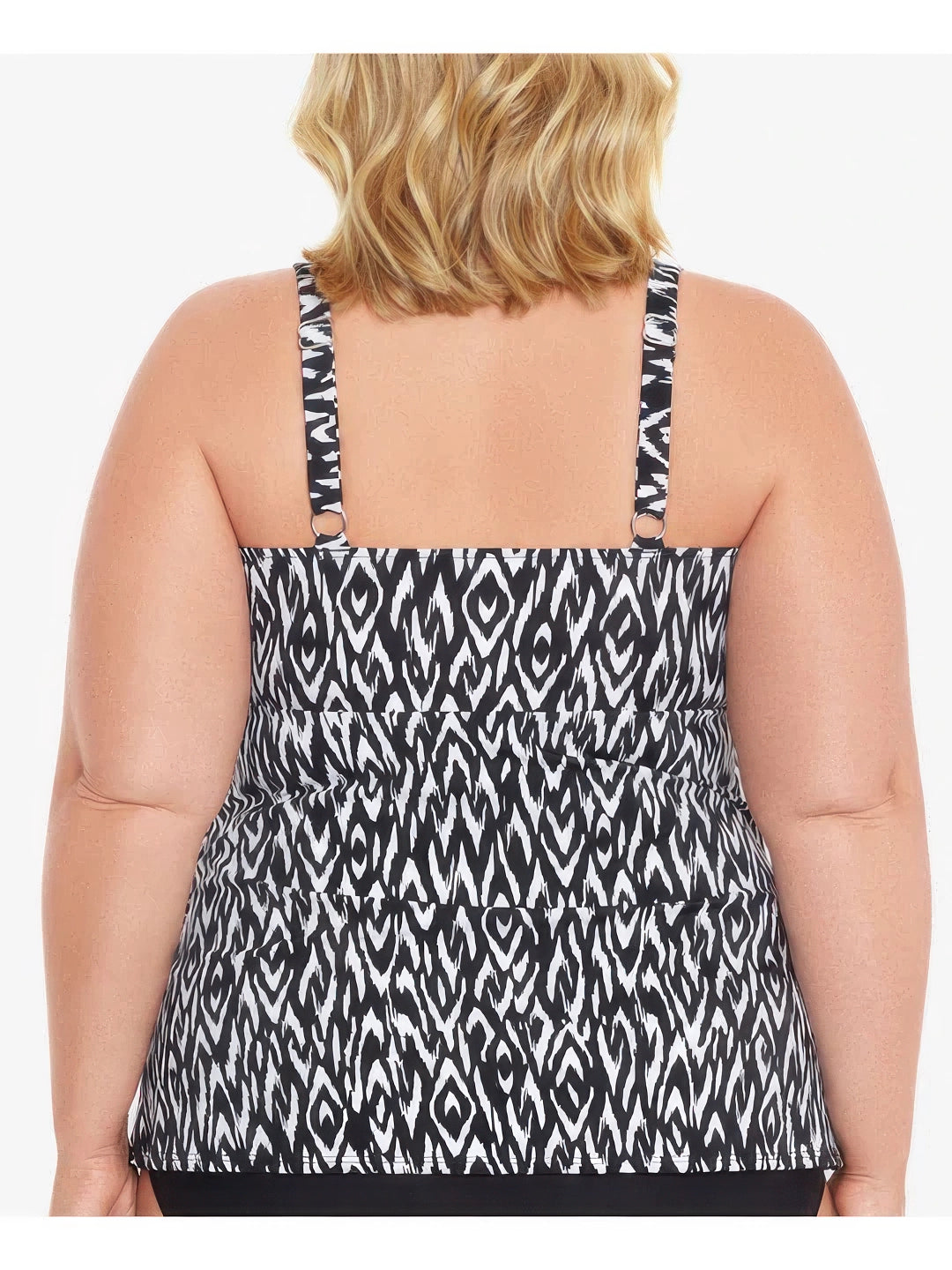 Swim Solutions Plus Size Mod Eclectic One-Piece Swimsuit Color Black Multi Size 18W