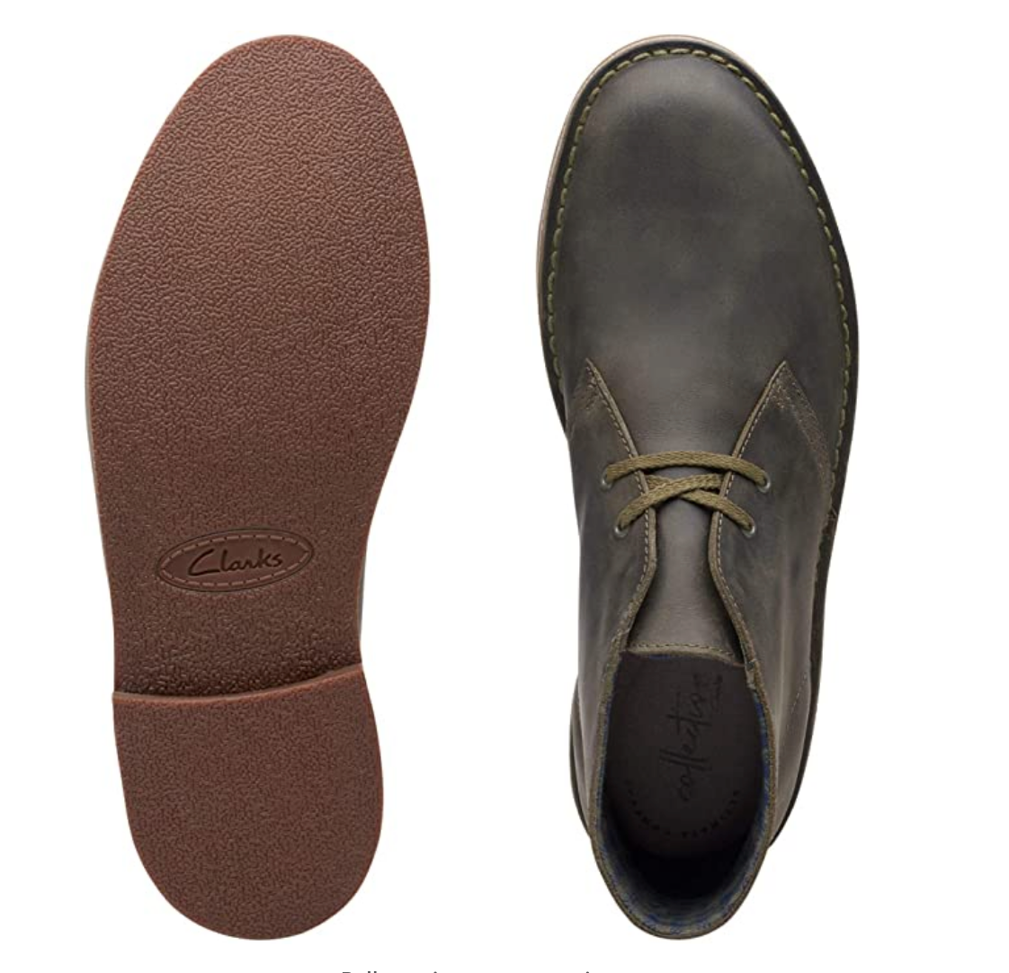 Clarks Men's Bushacre 2 Chukka Boot Color Olive Leather Size 11.5M