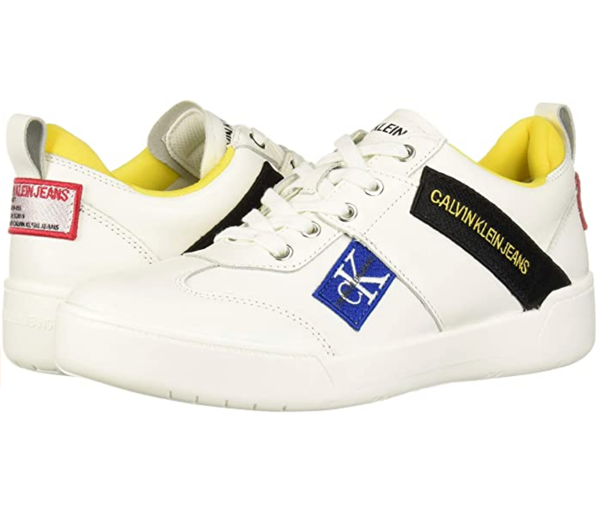 Calvin Klein Men's Norm Sneaker Color Bright White Leather Size 7.5M
