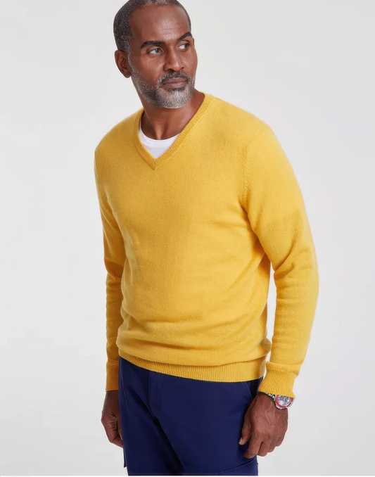 Club Room Men's 100 Cashmere V-Neck Sweater  Harvest Size XL