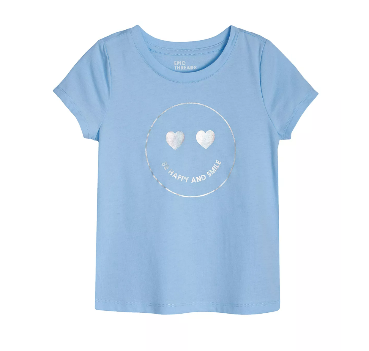 Epic Threads Little Girls Smiley Graphic T-Shirt Color Spacious Sky Size 5