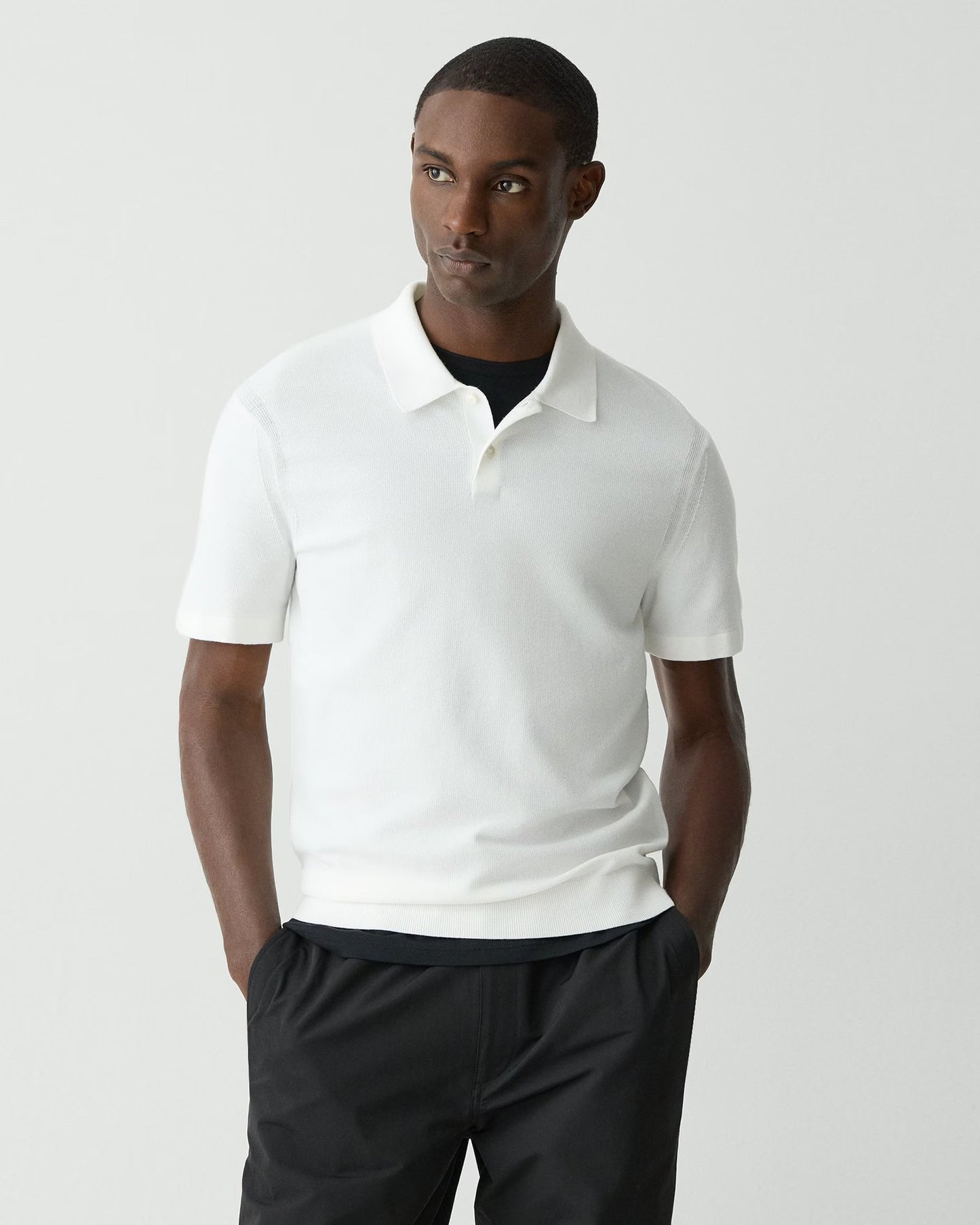 Theory Men's Goris Polo Shirt Light Bilen Size M