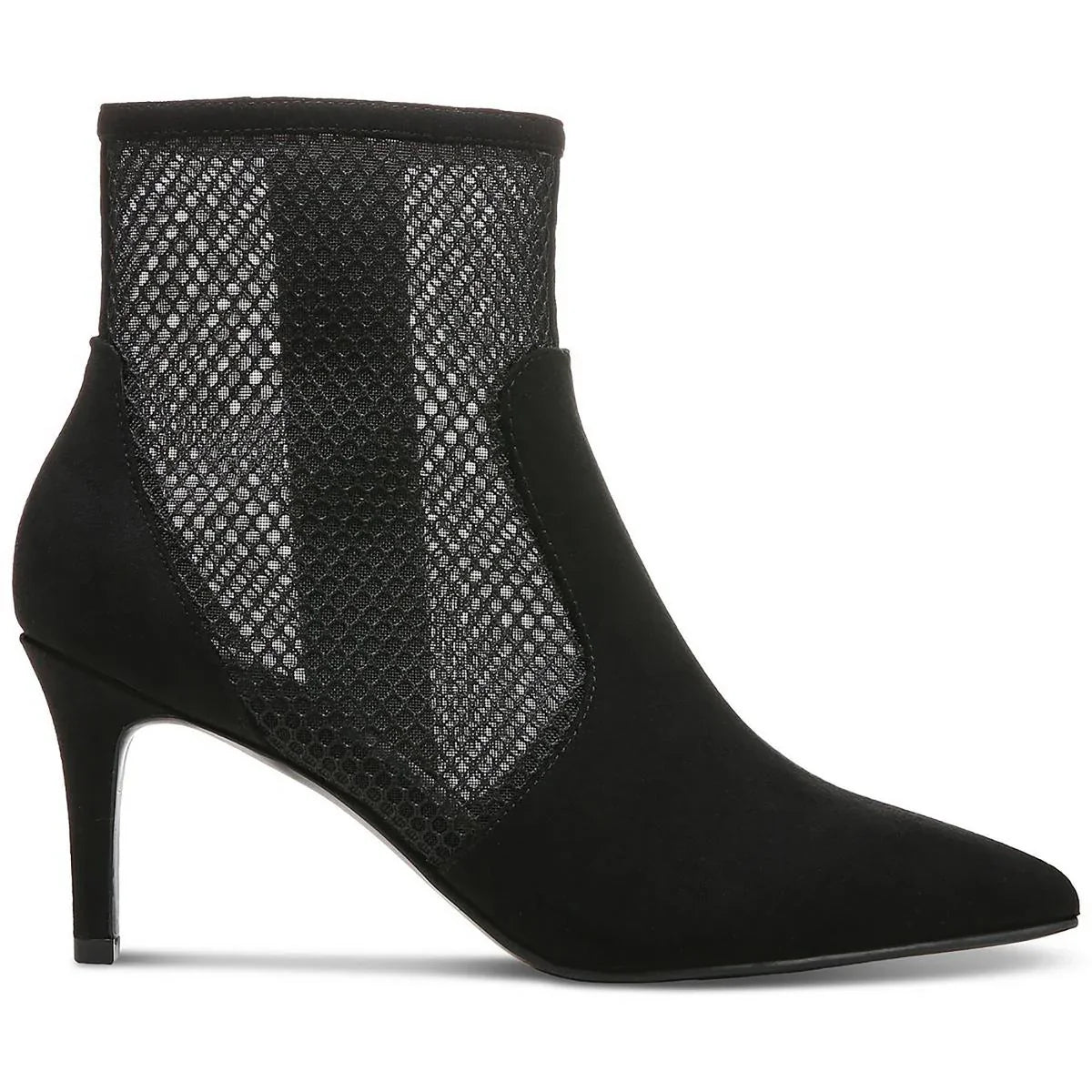 Alfani Women's Jamari Mesh Inset Side Zip Booties Color Black Micro Size 7.5M