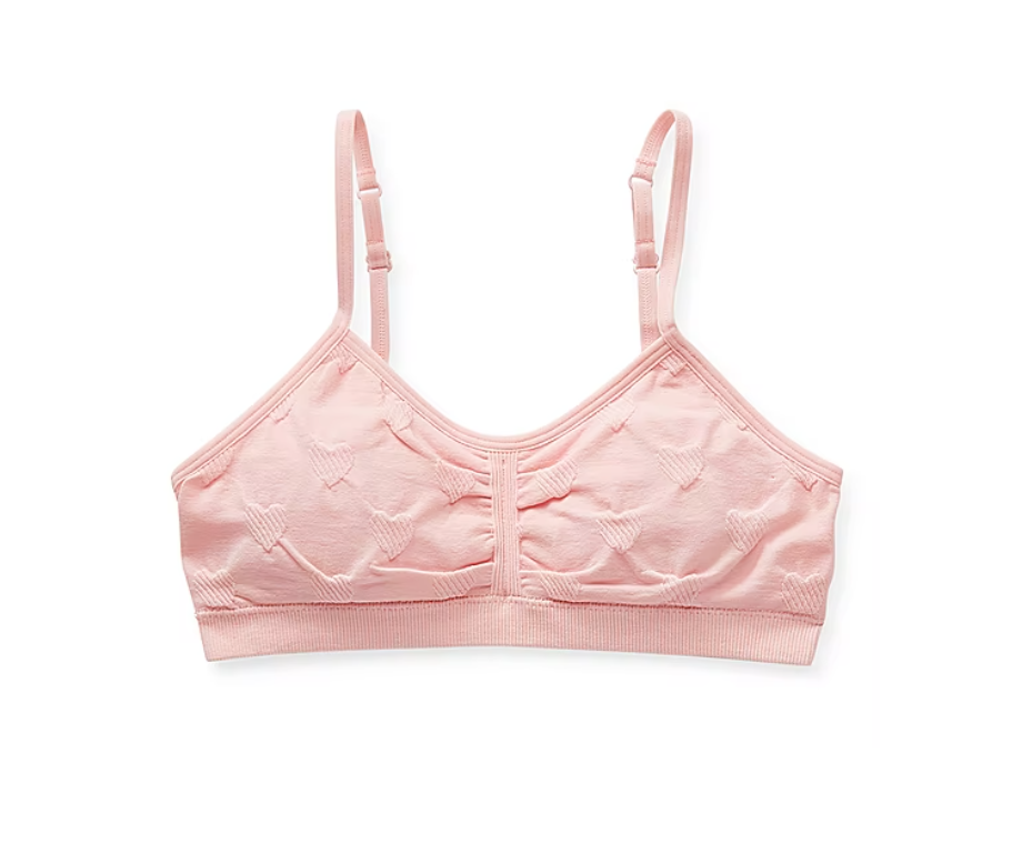 Maidenform Girls Hearts Bralette Bra Color Rose Quart Heart Size M