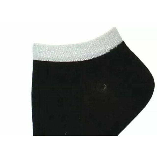 INC International Concepts Women's Contrast Trim Knit Ribbed Ankle Socks Color Black One Size