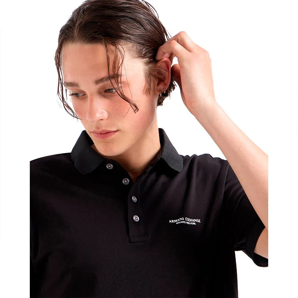 AX Armani Exchange Men's Milano New York Regular-Fit Polo Shirt Black Size L